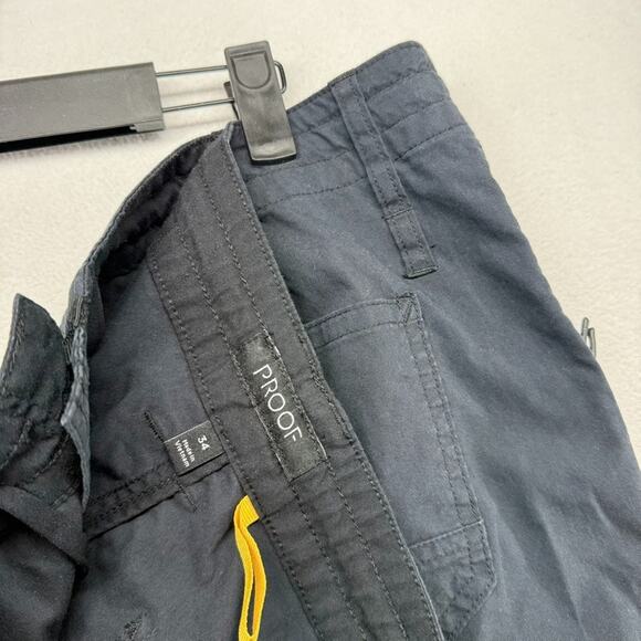 Proof Pants Men's 34 Black Straight Leg Huckberry Outdoor Hiking Zip Pockets - Picture 7 of 11